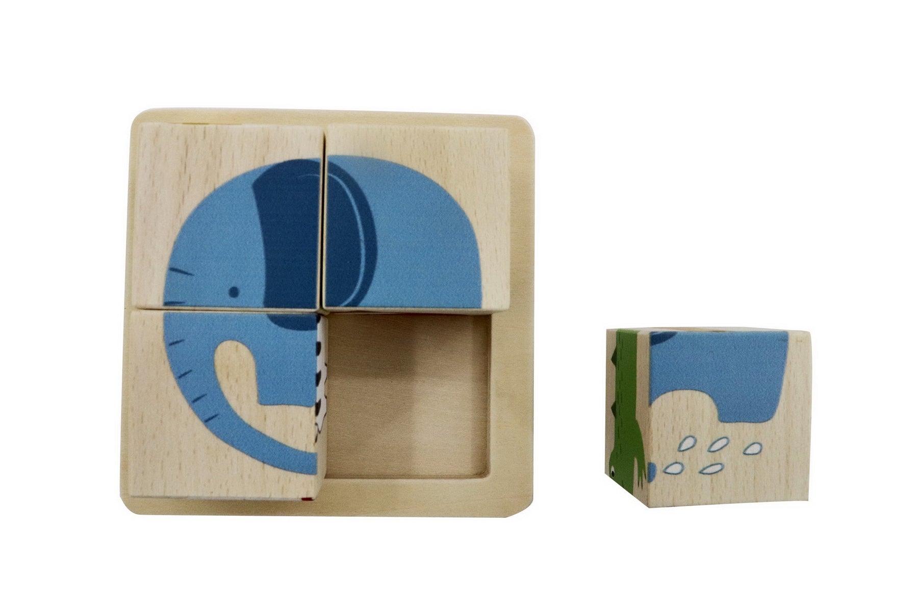 WOODEN BLOCK PUZZLE JUNGLE ANIMAL - John Cootes