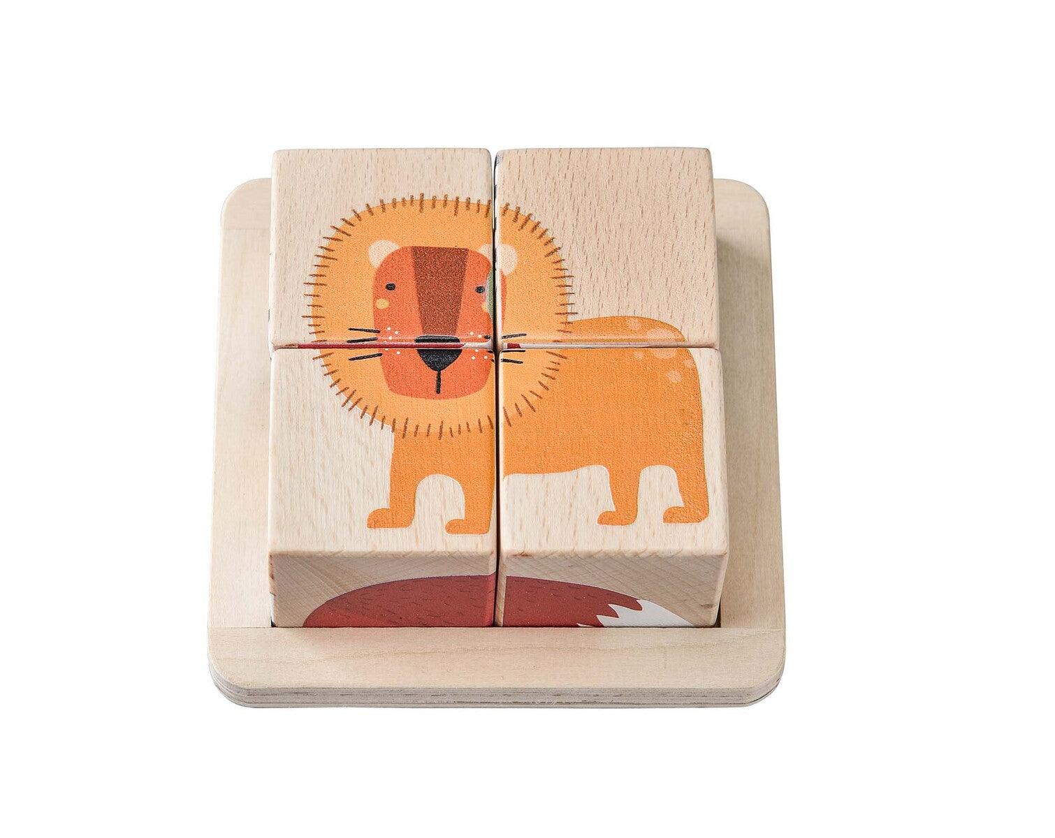 WOODEN BLOCK PUZZLE JUNGLE ANIMAL - John Cootes