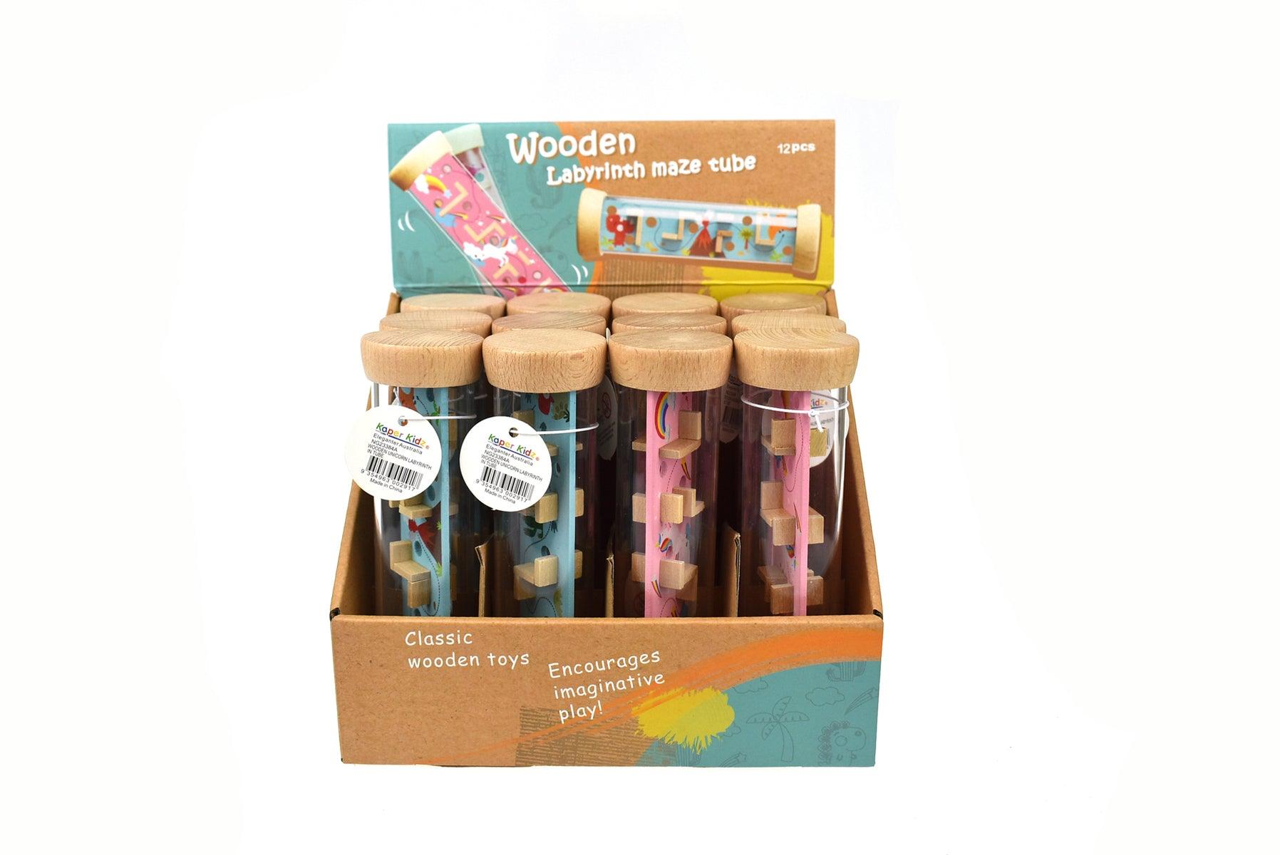 WOODEN DINOSAUR LABYRINTH IN TUBE - John Cootes