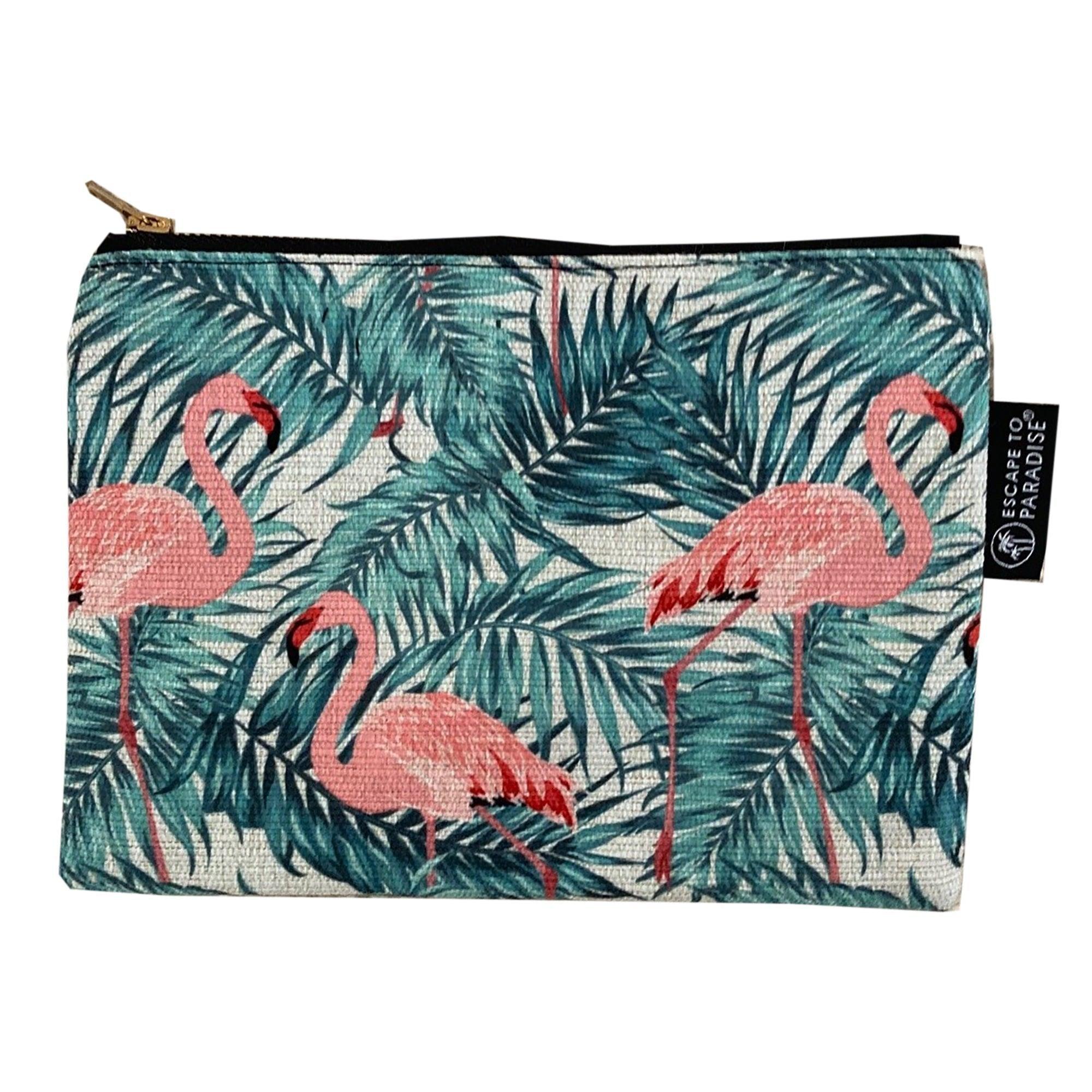 Zip Clutch Pouch-Tropical Flamingo - John Cootes