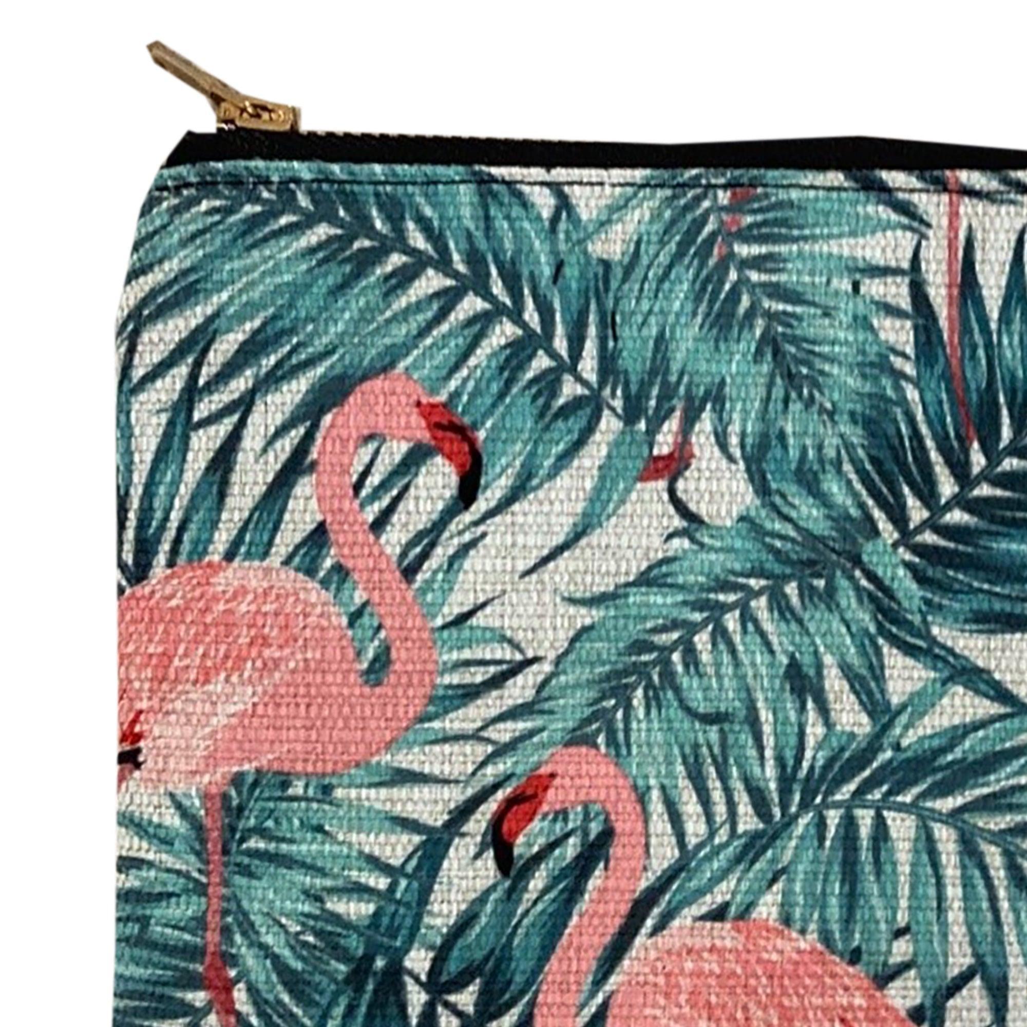 Zip Clutch Pouch-Tropical Flamingo - John Cootes