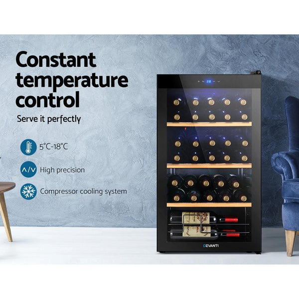 The Devanti 34 Bottles Wine Cooler: Advanced Cooling Technology and Stylish Design for Your Wine Collection - John Cootes