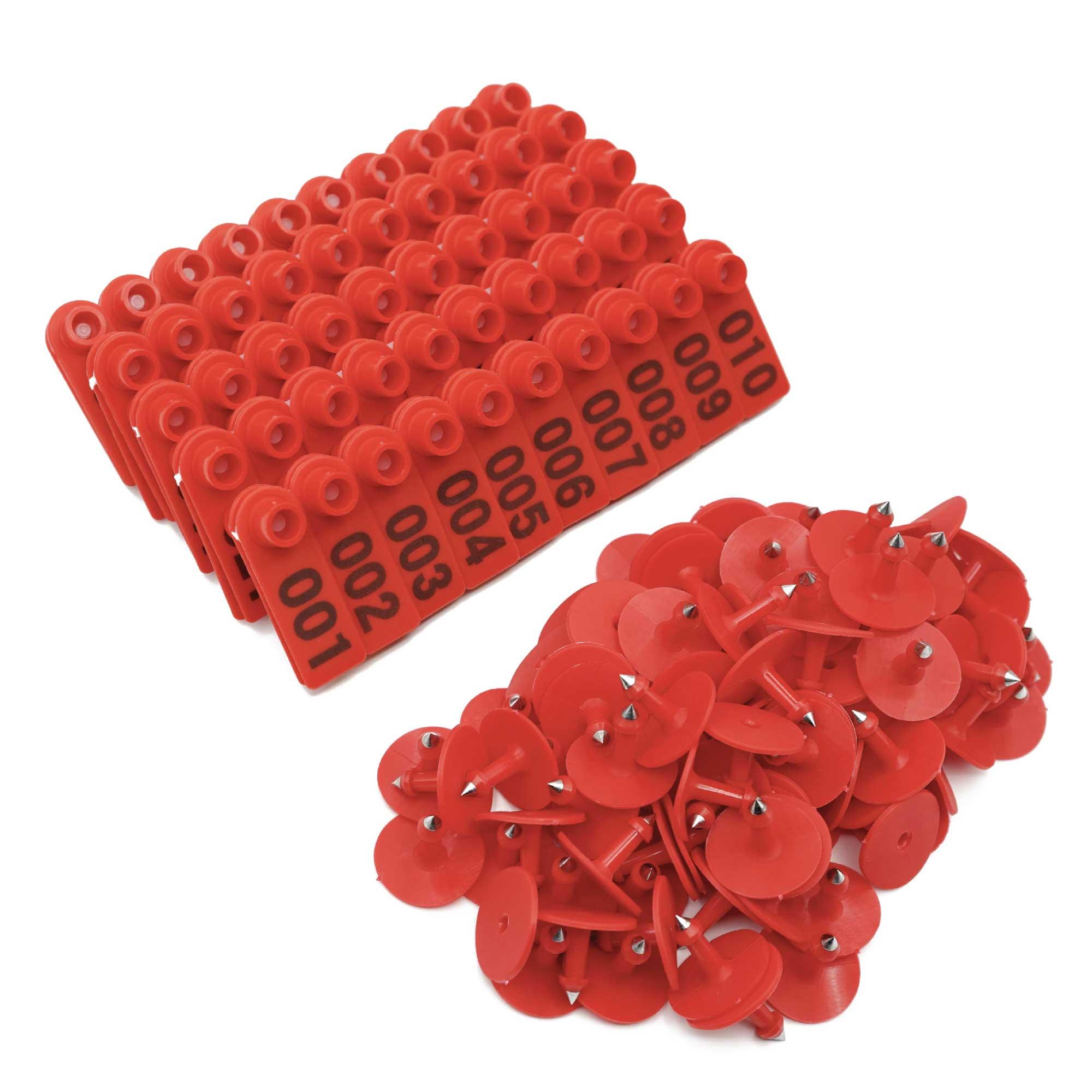 Cage Number Sticker 1-100 Cattle Number Ear Tag 5x2cm Set - Mini Red Cow Sheep Pig Livesto