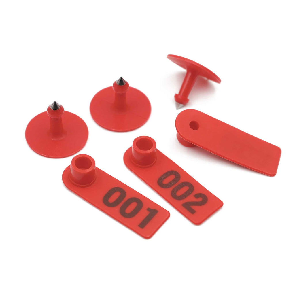 Cage Number Sticker 1-100 Cattle Number Ear Tag 5x2cm Set - Mini Red Cow Sheep Pig Livesto