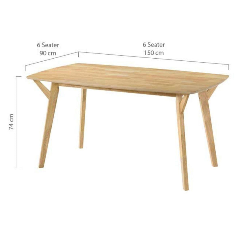 1.5m 6 seaters OVAL dining table : colour -Natural - John Cootes