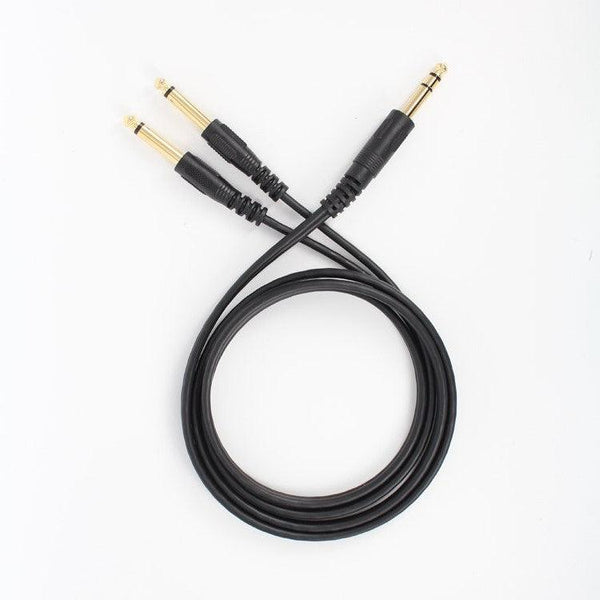 1.5m Gold Plated 6.35mm Male to 2x 6.35mm Male Mono Y Splitter Audio Cable - John Cootes