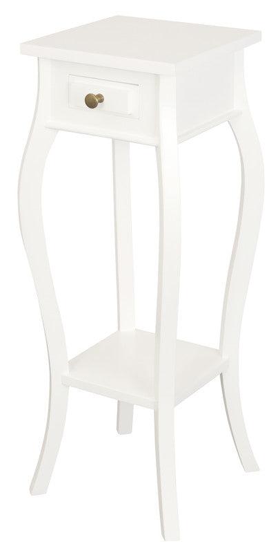 1 Drawer Cabriol Leg Plant Stand (White) - John Cootes