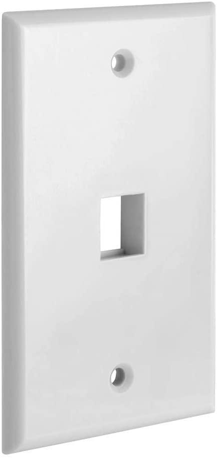 1 Port QuickPort outlet Wall Plate face plate, Single Gang White - John Cootes