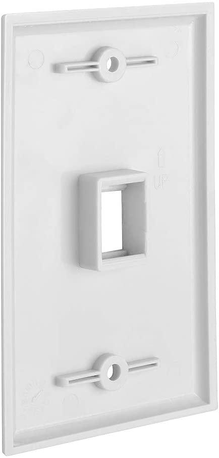 1 Port QuickPort outlet Wall Plate face plate, Single Gang White - John Cootes