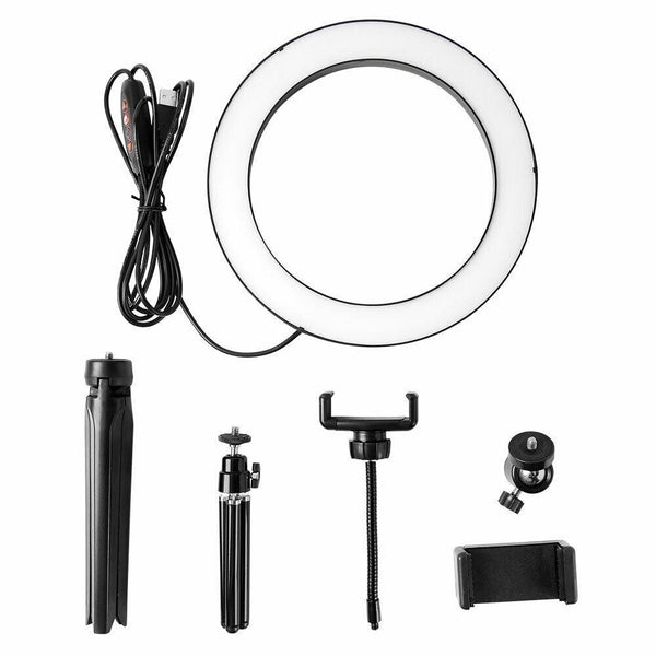 10" Dimmable LED Ring Light Tripod Stand for Phone Makeup Live Selfie - John Cootes