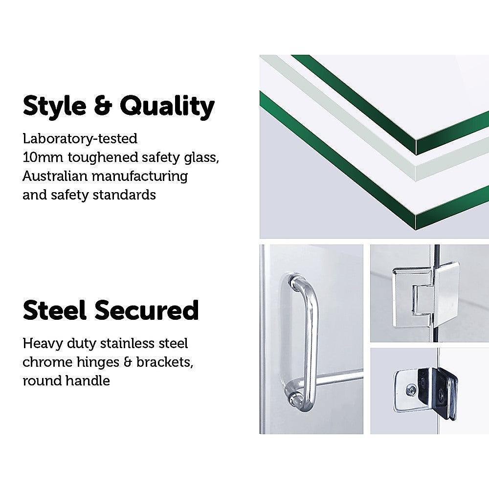 1000 x 1000mm Frameless 10mm Glass Shower Screen By Della Francesca - John Cootes