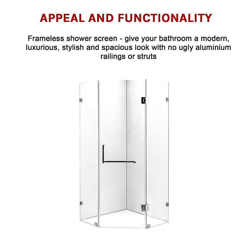 1000 x 1000mm Frameless 10mm Glass Shower Screen By Della Francesca - John Cootes