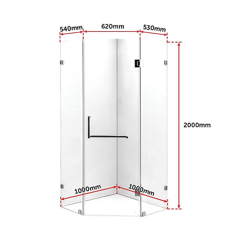 1000 x 1000mm Frameless 10mm Glass Shower Screen By Della Francesca - John Cootes