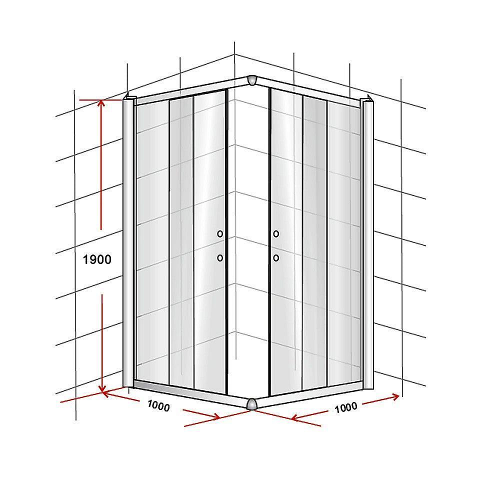 1000 x 1000mm Sliding Door Nano Safety Glass Shower Screen By Della Francesca - John Cootes