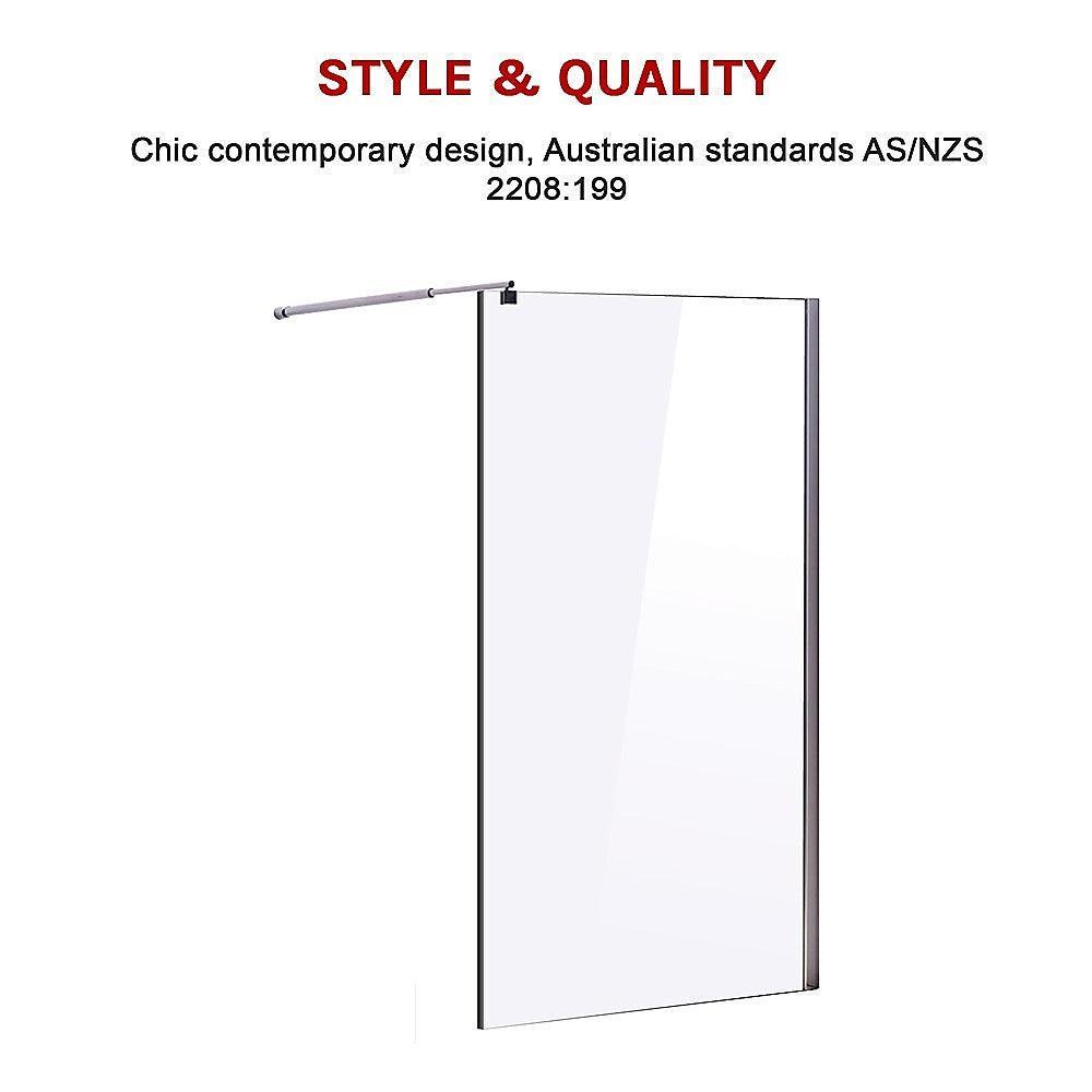 1000 x 2000mm Frameless 10mm Safety Glass Shower Screen - John Cootes