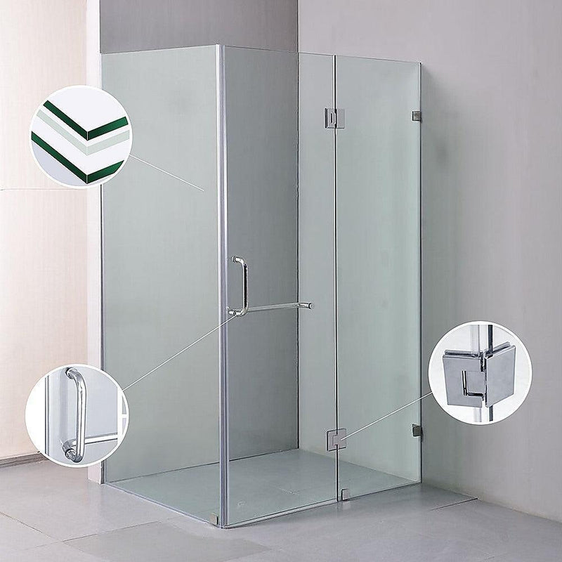 1000 x 900mm Frameless 10mm Glass Shower Screen By Della Francesca - John Cootes