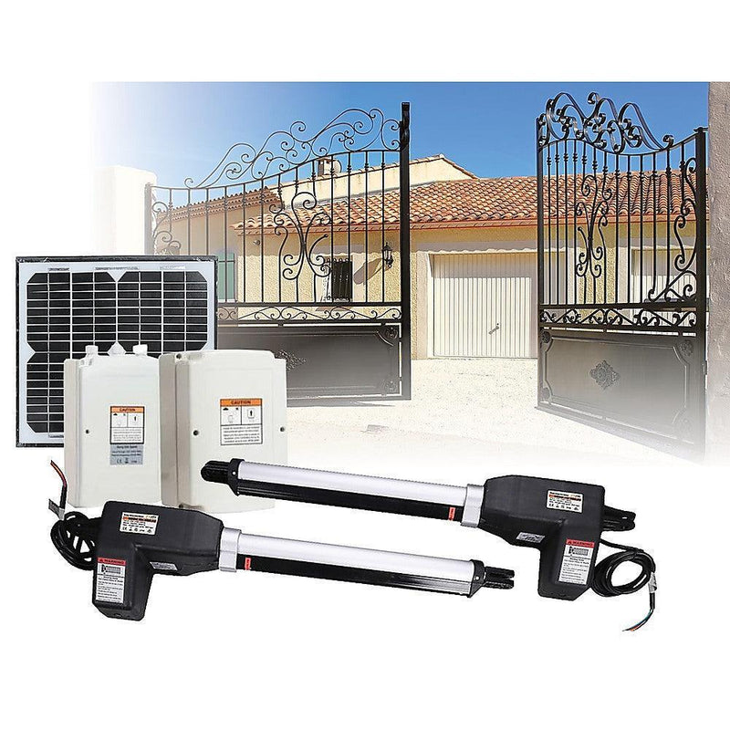 1000KG 10W Solar Double Swing Auto Motor Remote Gate Opener - John Cootes