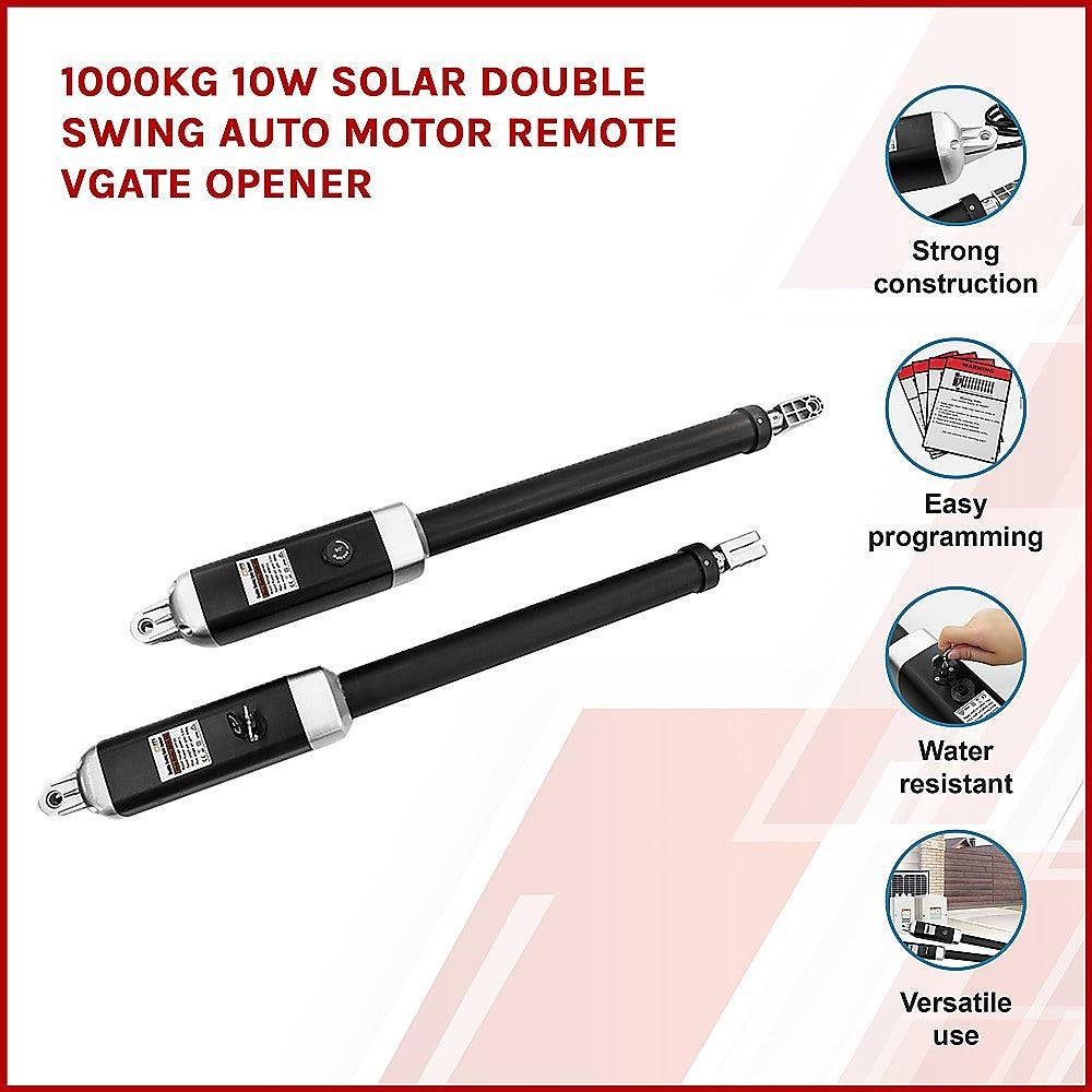 1000KG 10W Solar Double Swing Auto Motor Remote Gate Opener - John Cootes