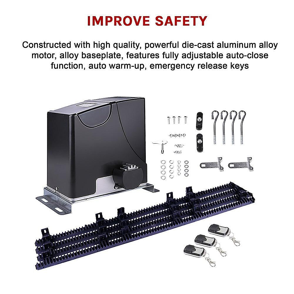 1000KG Auto Slide Sliding Gate Opener Automatic w 4m Rail - John Cootes