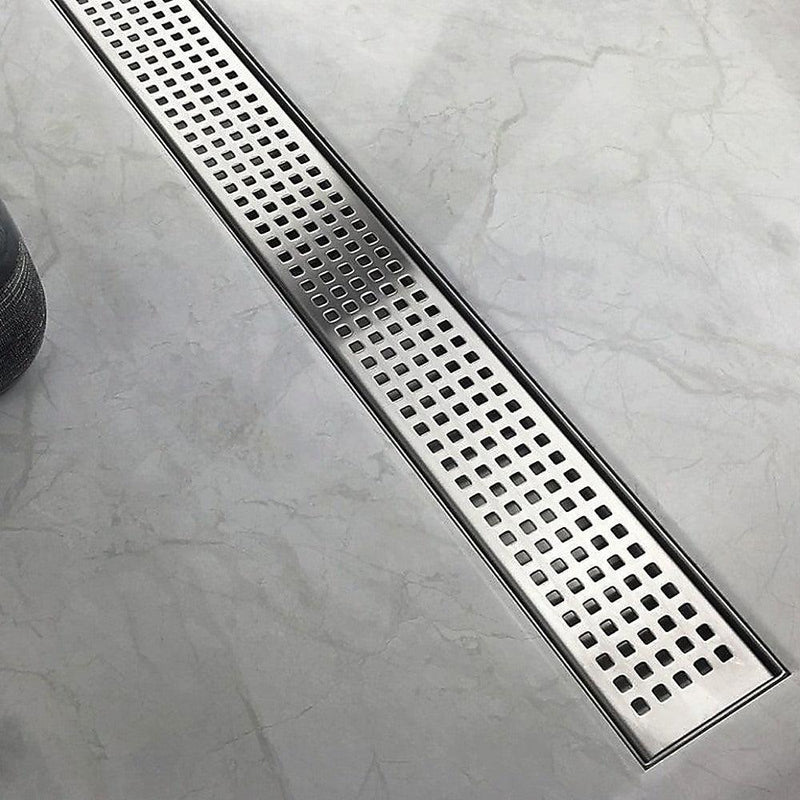 1000mm Bathroom Shower Stainless Steel Grate Drain w/Centre outlet Floor Waste Square Pattern - John Cootes
