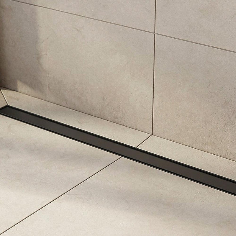 1000mm Tile Insert Bathroom Shower Black Grate Drain w/Centre outlet Floor Waste - John Cootes