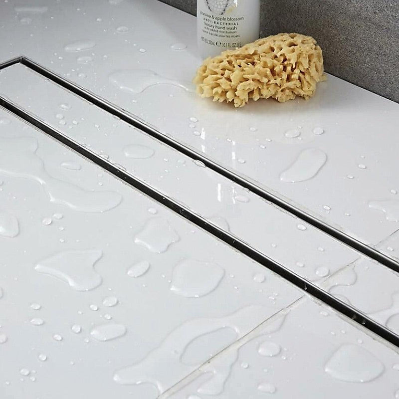1000mm Tile Insert Bathroom Shower Stainless Steel Grate Drain w/Centre outlet Floor Waste - John Cootes