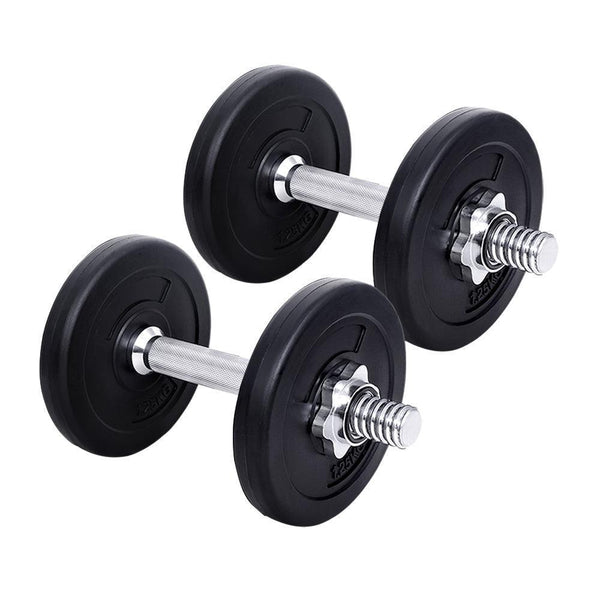 10KG Dumbbells Dumbbell Set Weight Training Plates Home Gym Fitness Exercise - John Cootes