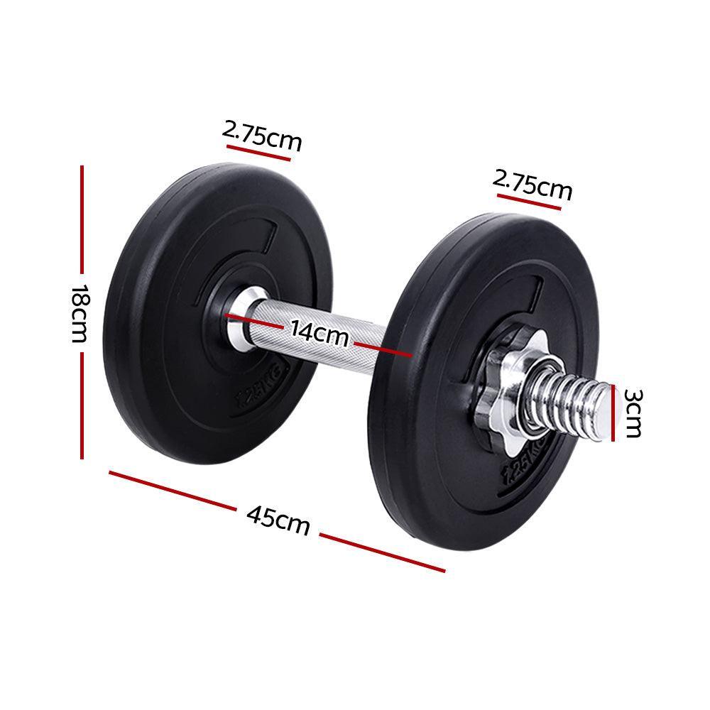 10KG Dumbbells Dumbbell Set Weight Training Plates Home Gym Fitness Exercise - John Cootes