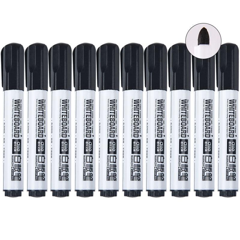 10Pack White Board Markers Erase Marker Bullet Tip Black Ink - John Cootes