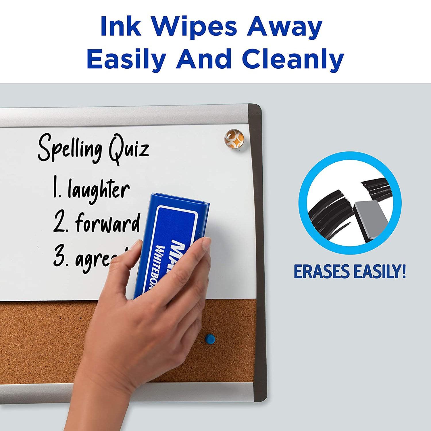 10Pack White Board Markers Erase Marker Bullet Tip Black Ink - John Cootes