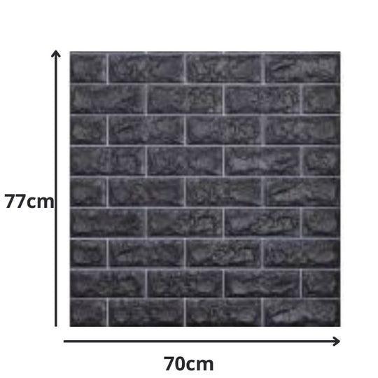 10PCS 3D Foam Black Brick Self Adhesive Home Wallpaper Panels 70 x 77cm - John Cootes