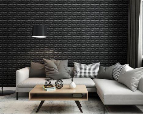 10PCS 3D Foam Black Brick Self Adhesive Home Wallpaper Panels 70 x 77cm - John Cootes