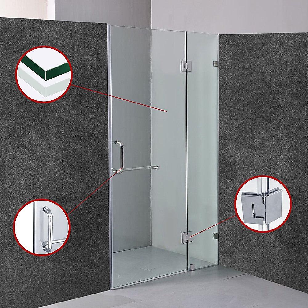 110 x 200cm Wall to Wall Frameless Shower Screen 10mm Glass By Della Francesca - John Cootes