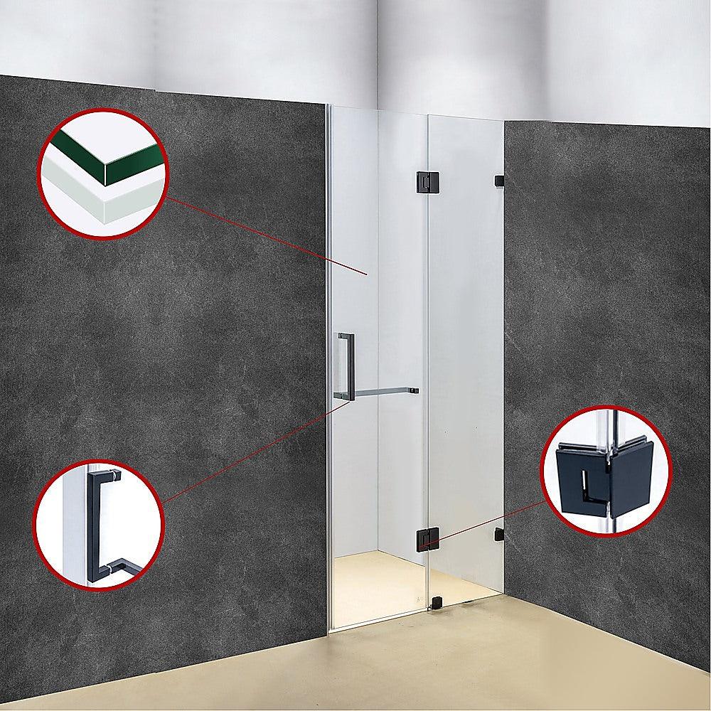 110 x 200cm Wall to Wall Frameless Shower Screen 10mm Glass By Della Francesca - John Cootes