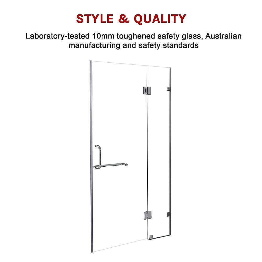 110 x 200cm Wall to Wall Frameless Shower Screen 10mm Glass By Della Francesca - John Cootes