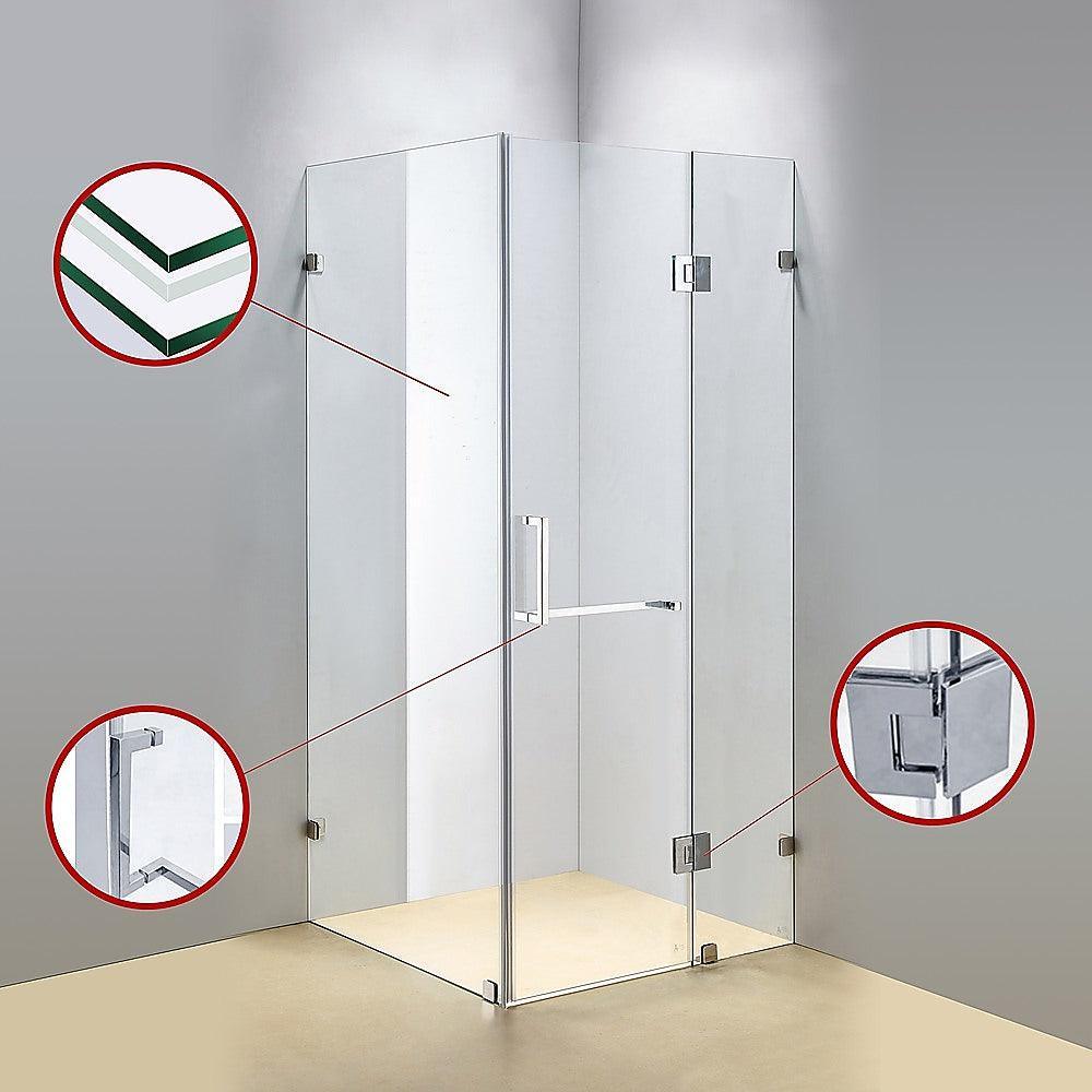 1100 x 1000mm Frameless 10mm Glass Shower Screen By Della Francesca - John Cootes