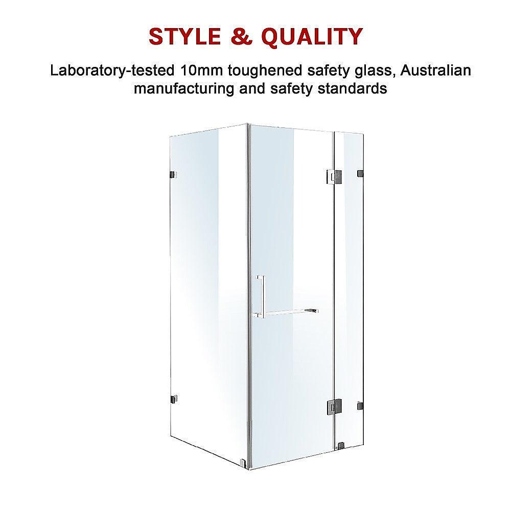 1100 x 1000mm Frameless 10mm Glass Shower Screen By Della Francesca - John Cootes