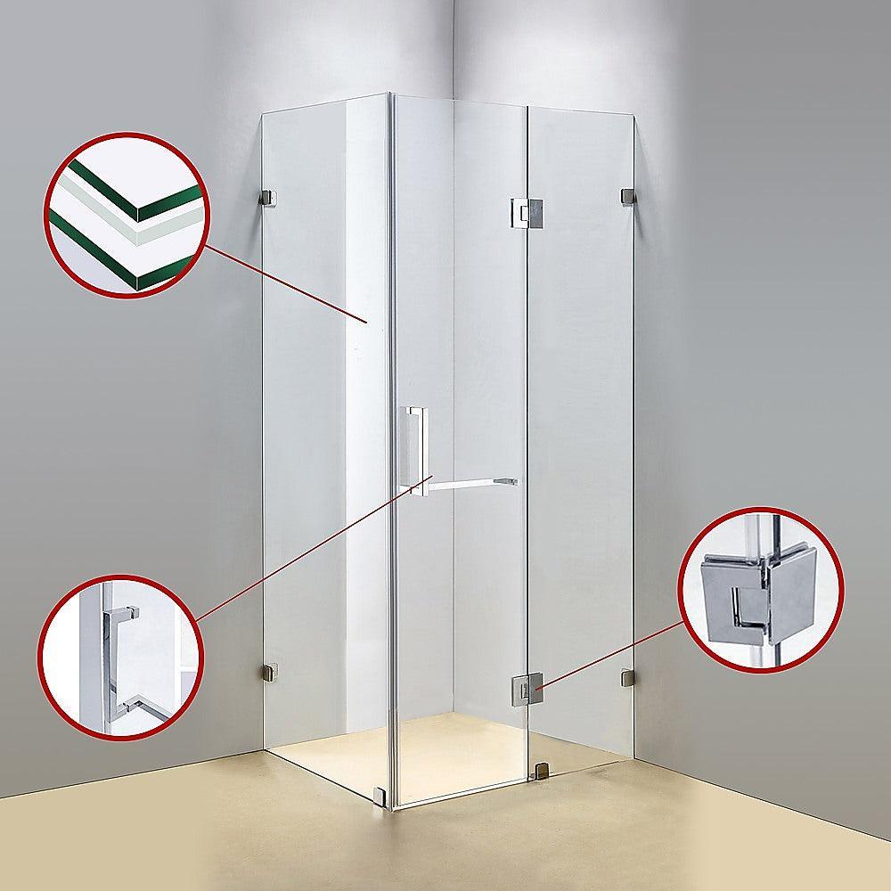 1100 x 900mm Frameless 10mm Glass Shower Screen By Della Francesca - John Cootes