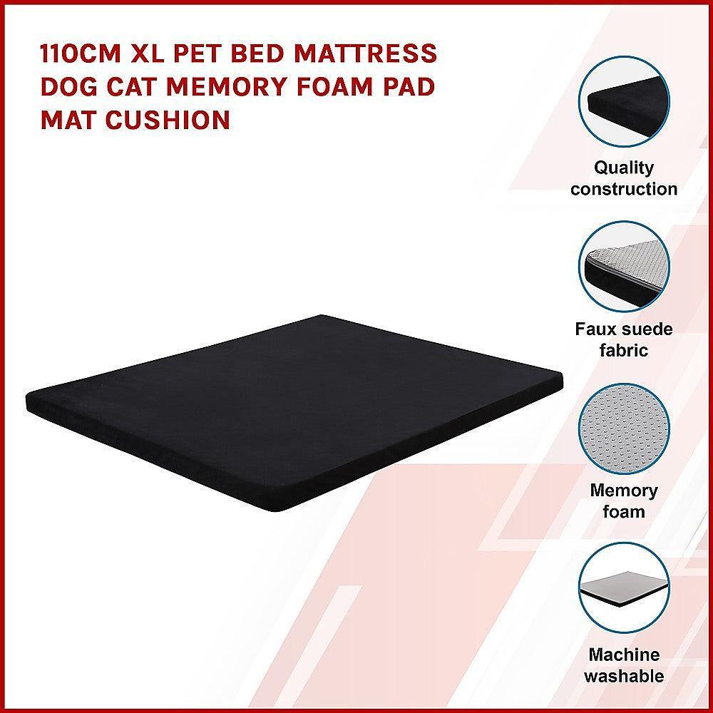110CM XL Pet Bed Mattress Dog Cat Memory Foam Pad Mat Cushion - John Cootes