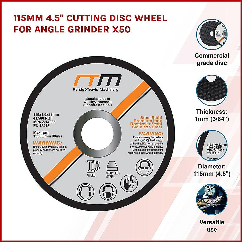 115mm 4.5" Cutting Disc Wheel for Angle Grinder x50 - John Cootes