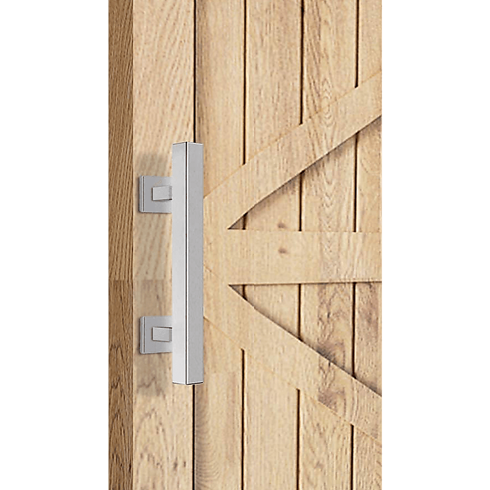 12" Square Pull and Flush Door Handle Set Stainless Steel Barn Door Hardware - John Cootes