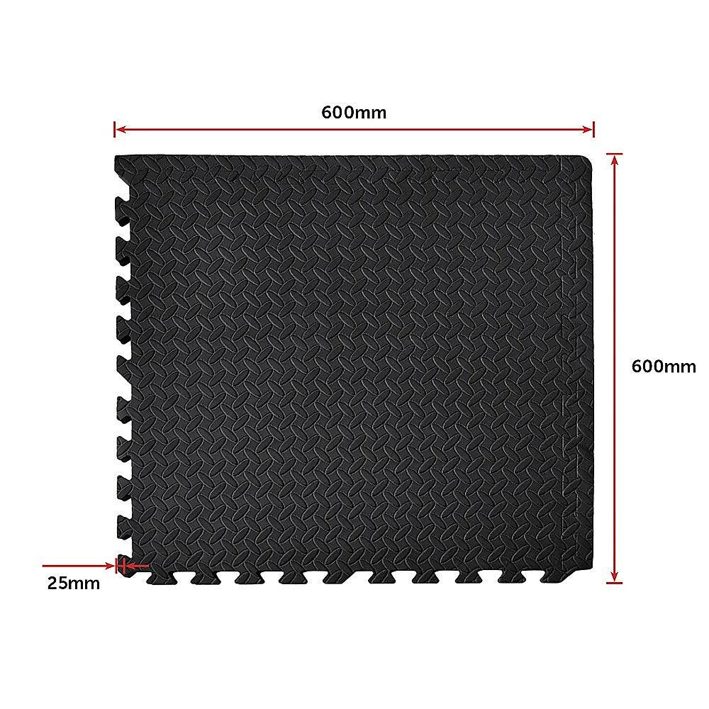 12 Tiles EVA Rubber Foam Gym Mat 60cm x 60cm 2.5cm Fitness Flooring - John Cootes