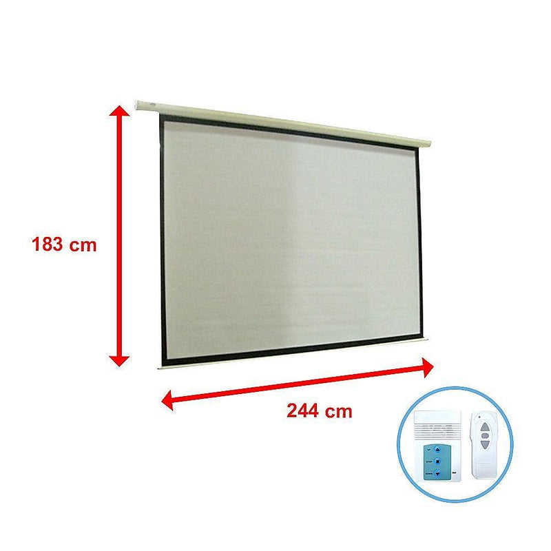 120'' Electric Motorised Projector Screen TV +Remote - John Cootes