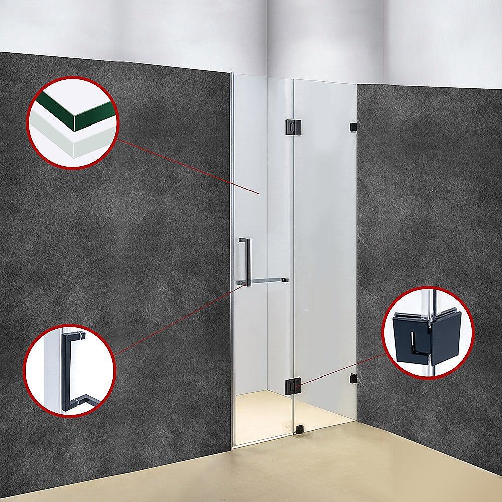 120 x 200cm Wall to Wall Frameless Shower Screen 10mm Glass By Della Francesca - John Cootes