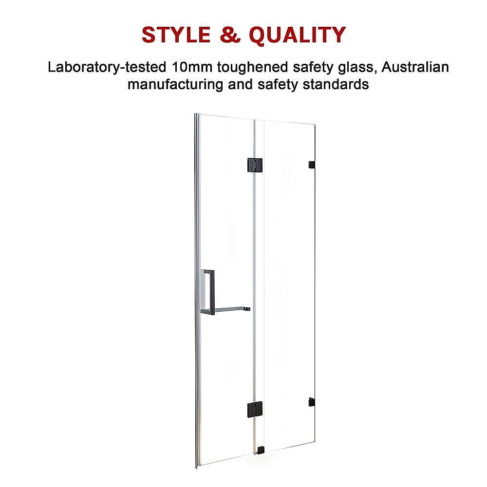 120 x 200cm Wall to Wall Frameless Shower Screen 10mm Glass By Della Francesca - John Cootes