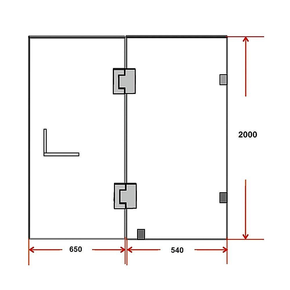 120 x 200cm Wall to Wall Frameless Shower Screen 10mm Glass By Della Francesca - John Cootes