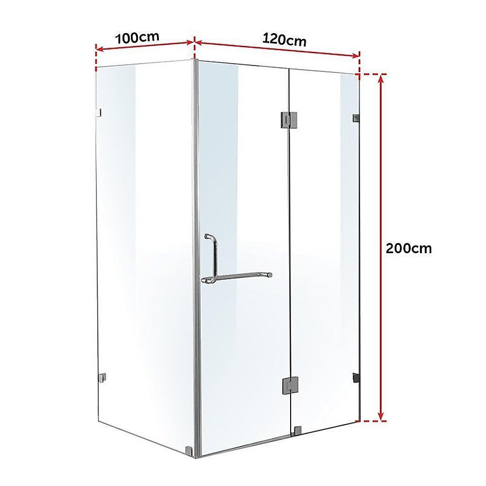 1200 x 1000mm Frameless 10mm Glass Shower Screen By Della Francesca - John Cootes