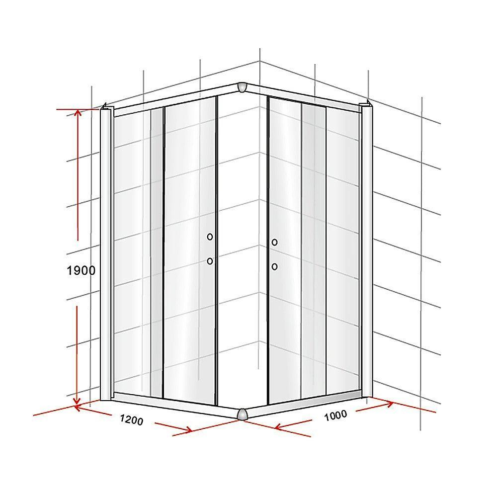 1200 x 900mm Sliding Door Nano Safety Glass Shower Screen By Della Francesca - John Cootes