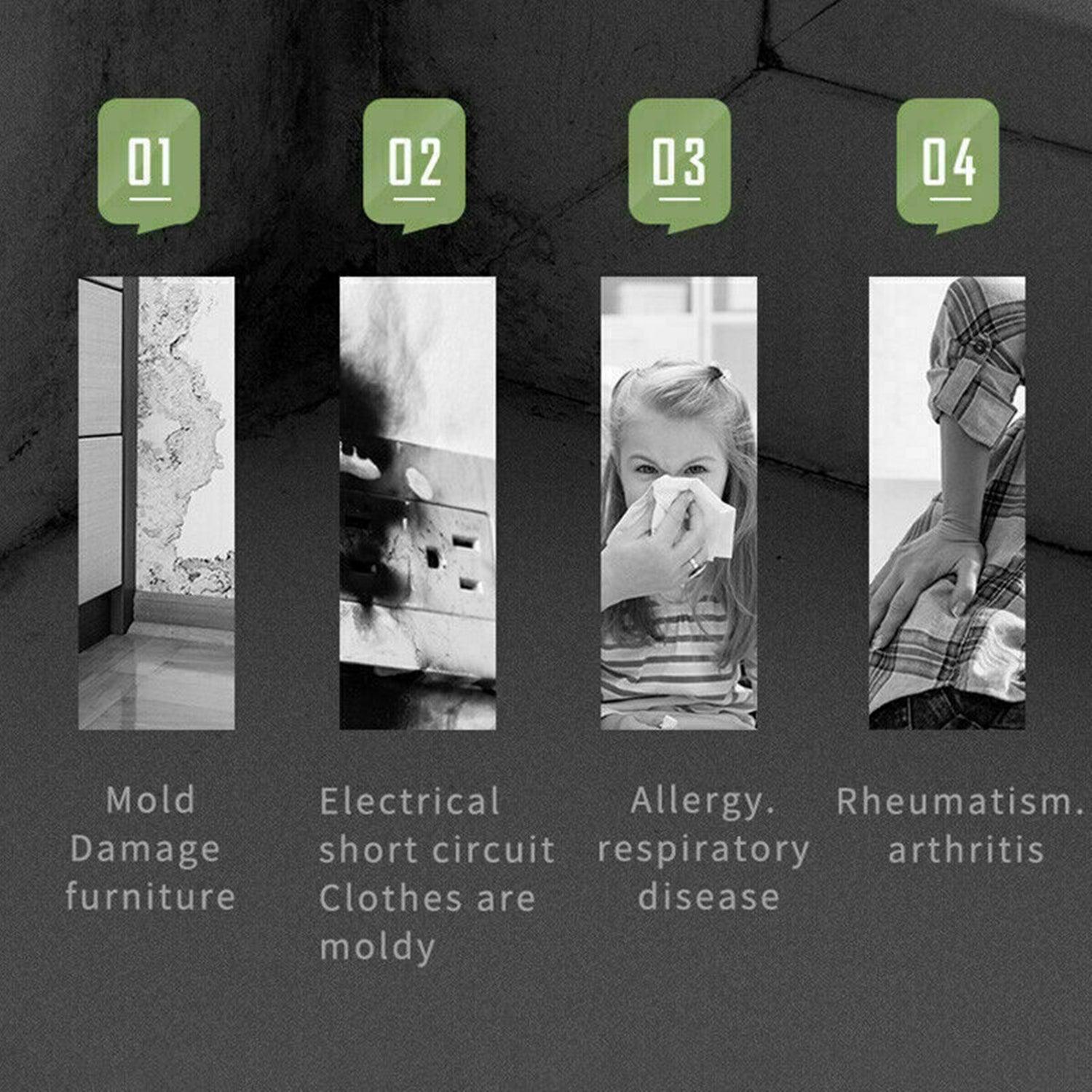 1200ML Mini Dehumidifier LED Display Air Dryer Moisture Absorber Machine - John Cootes