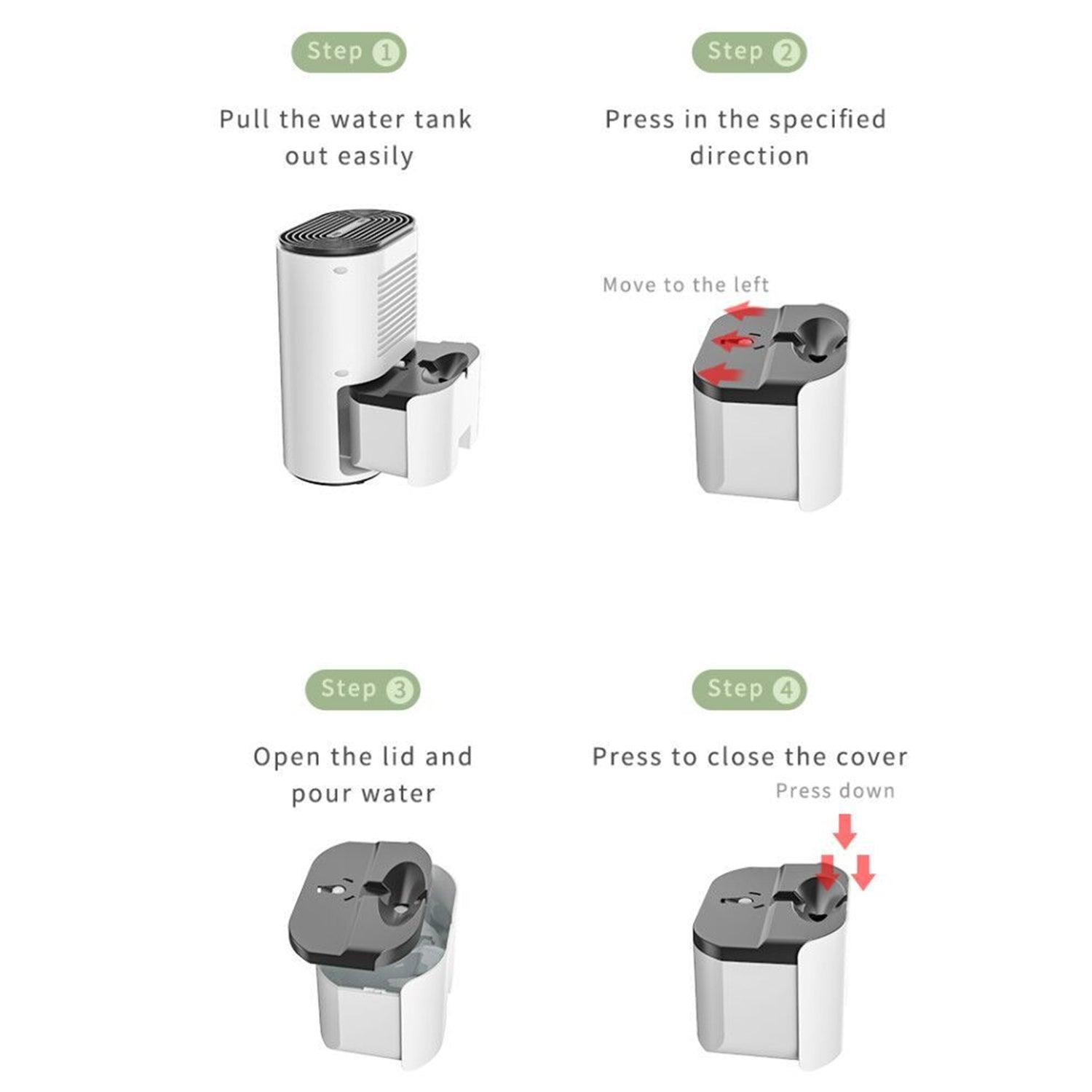 1200ML Mini Dehumidifier LED Display Air Dryer Moisture Absorber Machine - John Cootes